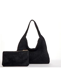 Susu Women's Suede Woven Hobo Bag Large Slouchy Tote for Women Work Shoulder