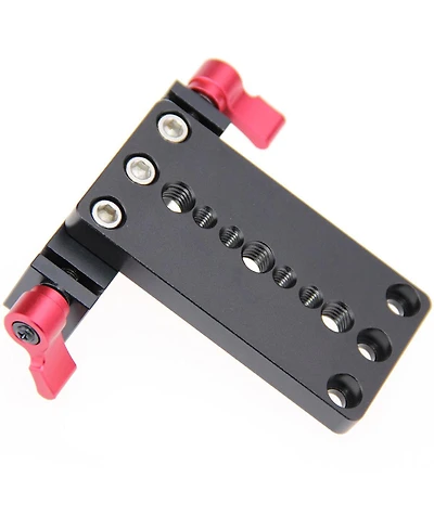 Camvate Tripod Mount Base Plate with 15mm Railblock, Red Knob
