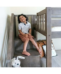 Max and Lily Low Twin over Bunk with Stairs Single Guard Rail