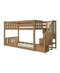 Max Lily Low Twin over Bunk with Stairs Single Guard Rail