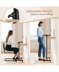 Gymax C-Shaped End Table Height Adjustable Side Table with Tilting Top
