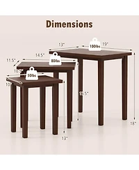 Slickblue Farmhouse Rectangle Side Table Set of 3, Rustic End Tables for Living Room