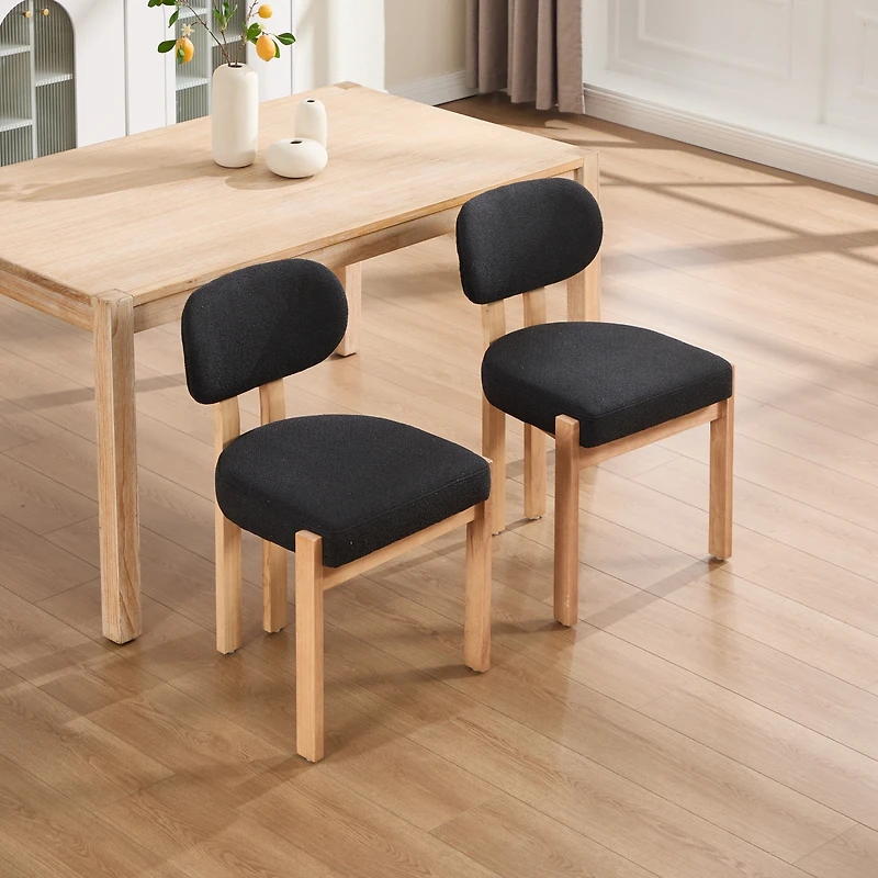Streamdale Furniture Set of 2 Modern Fabric Upholstered Dining Chairs