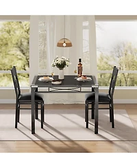 gaomon Dining Table Set for 2 with Upholstered Chairs, Dining Room Table Set for 2, for Kitchen, Apartment