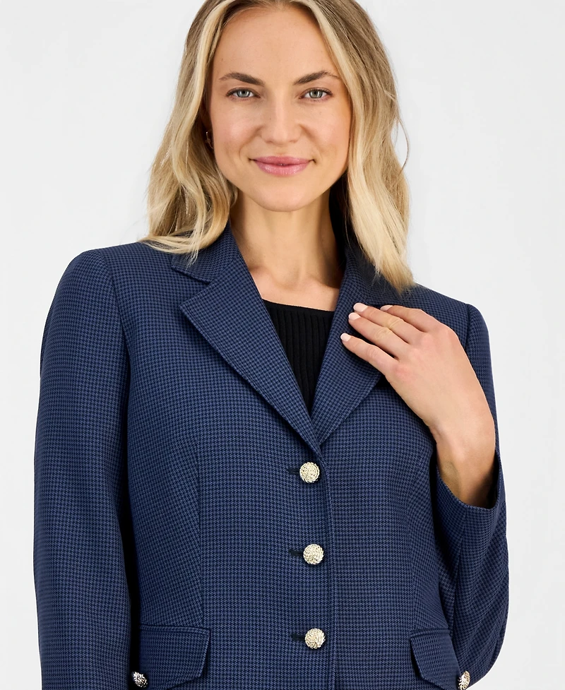 Kasper Petite Notch Collar 3-Button Padded Blazer