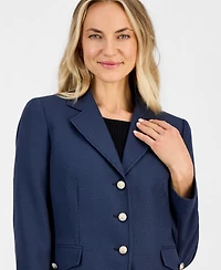 Kasper Petite Notch Collar 3-Button Padded Blazer