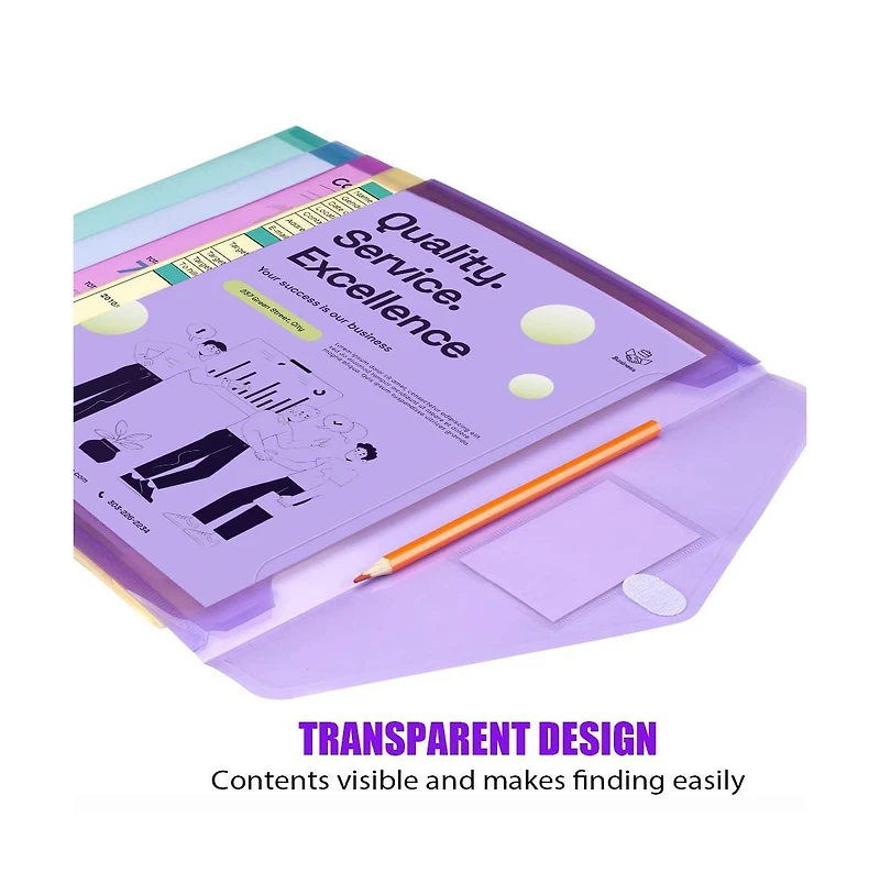 Gnuadz Poly Envelope File Folder Document Storage Label Pocket