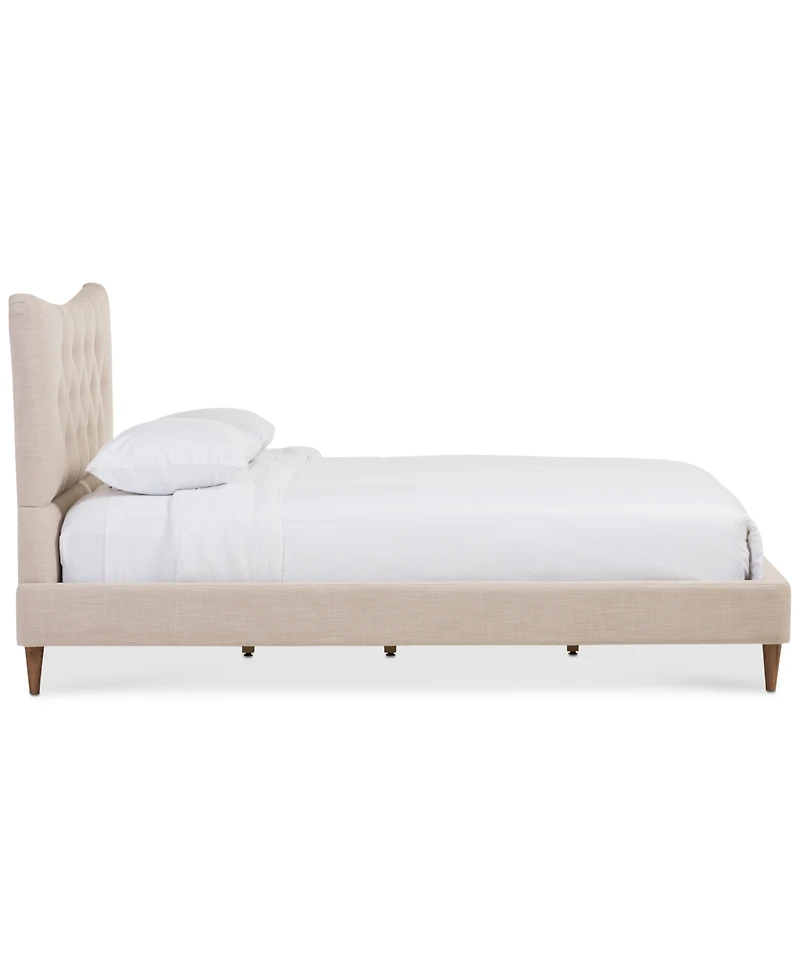 Closeout! Jerell Modern Queen Linen Platform Bed