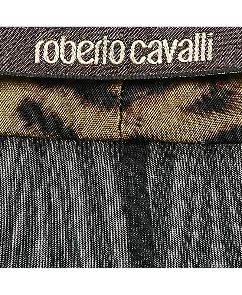 Pre-Owned Roberto Cavalli Women's Leopard Print V-Neck Midi Dress