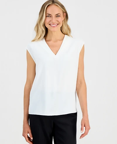 Kasper Petite V-Neck Sleeveless Top