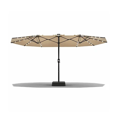 Gaomon Extra Large Double Sided Lighted Patio Umbrella with Weighted Base for Outdoor Entertaining