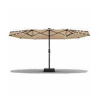 Gaomon Extra Large Double Sided Lighted Patio Umbrella with Weighted Base for Outdoor Entertaining