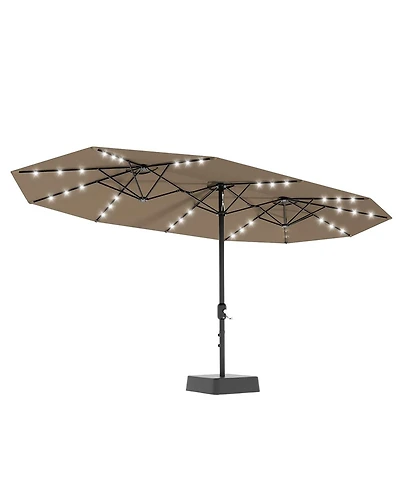 Gaomon Extra Large Double Sided Lighted Patio Umbrella with Weighted Base for Outdoor Entertaining