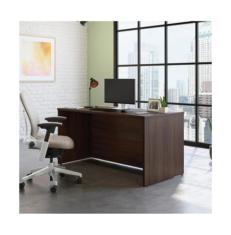 Sauder Affirm Commercial Office Desk, Noble Elm finish