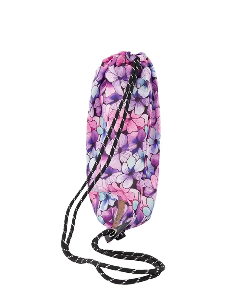 Deux par Deux Little Girl Floral Durable Lightweight Drawstring Bag