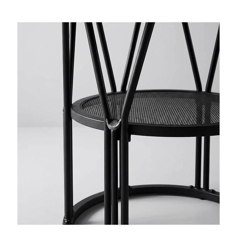 homfan 47 In Round Dining Table for 4-6 with Storage Shelf, Metal Frame and Mdf Top, Modern Kitchen Table for Dining or Work
