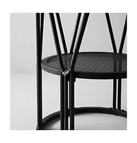 homfan 47 In Round Dining Table for 4-6 with Storage Shelf, Metal Frame and Mdf Top, Modern Kitchen Table for Dining or Work
