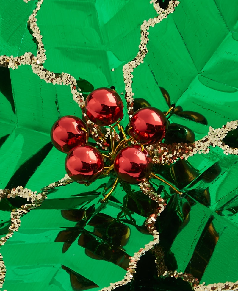 Holiday Lane Merry Magic Foil Poinsettia with Clip Ornament, Macy's Exclusive