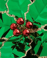 Holiday Lane Merry Magic Foil Poinsettia with Clip Ornament, Macy's Exclusive