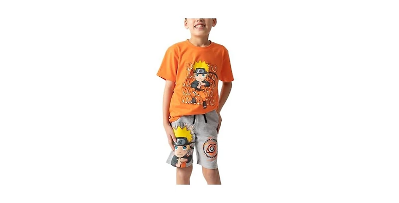 Naruto Boys Shippuden Chibi T-shirts Graphic Tee And Shorts Set
