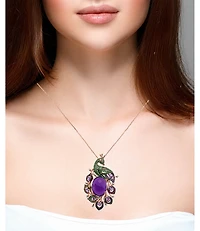Lali Jewels Multi-Stones (24.52 ct. t.w.) & Diamond (1/5 ct. t.w.) Necklace in 14k Rose Gold
