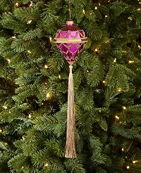 Holiday Lane Peacock Diamond-Shape Tasseled Ornament, Macy's Exclusive