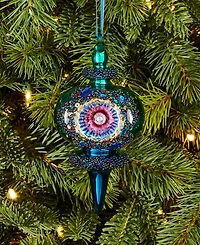 Holiday Lane Peacock Beaded Finial Ornament, Macy's Exclusive