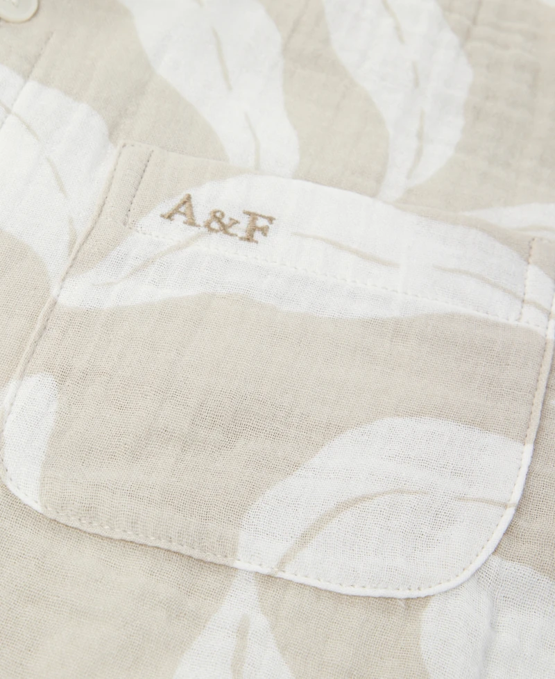 abercrombie kids Boys' 5-18 Gauze Camp Shirt