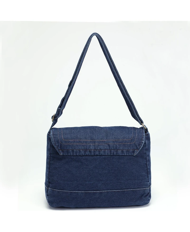 Luma Denim Flap Shoulder Bag Crossbody Purse Casual Blue Jean Handbag Adjustable Strap Everyday Small Messenger