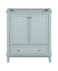 Sillysis 29.5 Inch Freestanding Bathroom Vanity Base with Adjustable Shelf, Solid Wood and Mdf Storage Cabinet