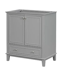 Sillysis 29.5 Inch Freestanding Bathroom Vanity Base with Adjustable Shelf, Solid Wood and Mdf Storage Cabinet