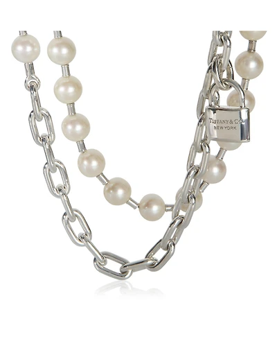 Pre-Owned Tiffany & Co Sterling Silver Pearl HardWear Wrap Necklace