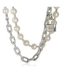 Pre-Owned Tiffany & Co Sterling Silver Pearl HardWear Wrap Necklace