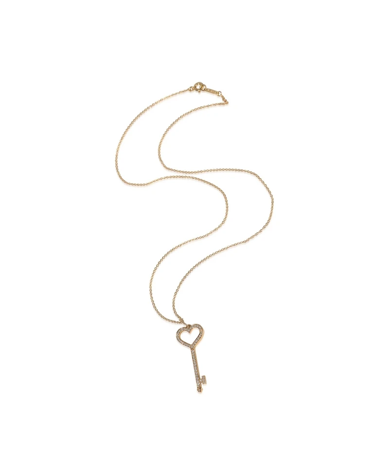 Pre-Owned Tiffany & Co Rose Gold Diamond Heart Key Pendant