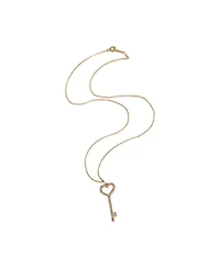 Pre-Owned Tiffany & Co Rose Gold Diamond Heart Key Pendant