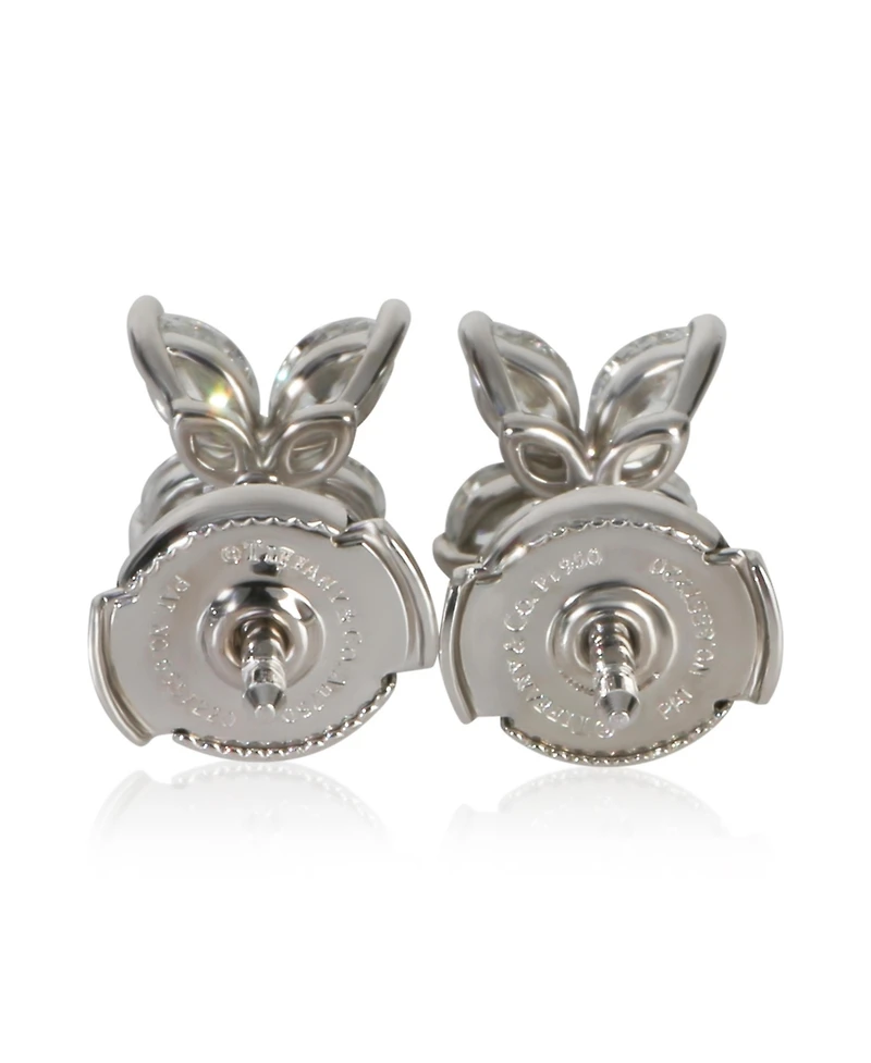 Pre-Owned Tiffany & Co Platinum Diamond Small Model Victoria Earrings