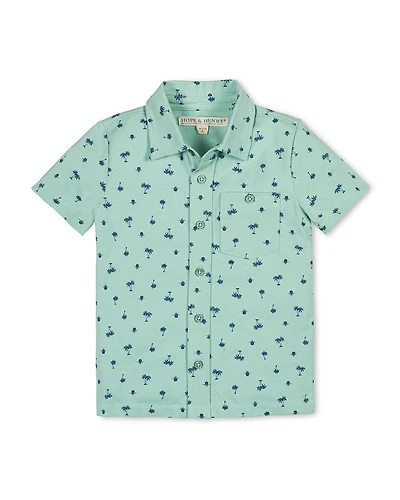 Hope and Henry Little Big Boys' Organic Short Sleeve Pique Shirt