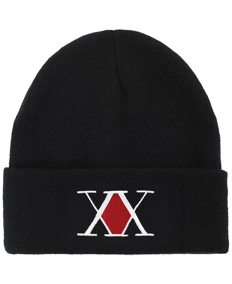 Hunter X Hunter Men's Embroidered Logo Black Cuff Beanie.