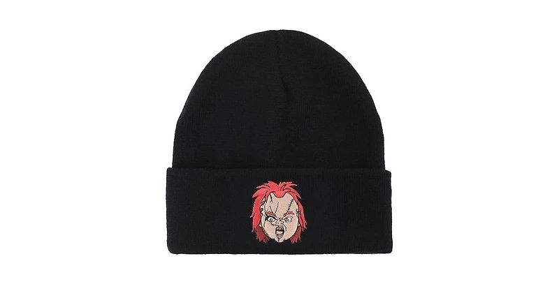 Chucky Men's Embroidery Black Acrylic Knit Standard Cuff Beanie