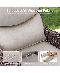 Pocassy Outdoor Swivel Rocker Patio Chairs-High Back Wicker Chairs Set of 2,Pe Chair Furniture Sets with 5in Cushions