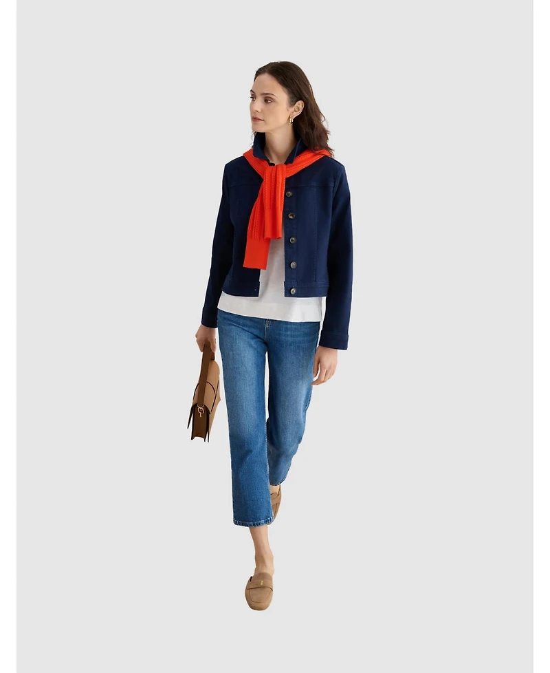 Hobbs London Women's Selborne Boxy Cropped Denim Jacket