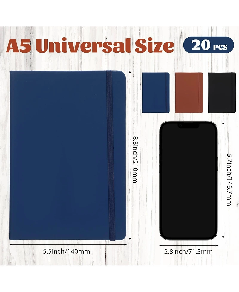 Gnuadz Lined Journal Notebooks A5 Hardcover Pu Leather Wide Ruled