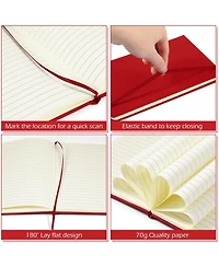 Gnuadz Lined Journal Notebooks A5 Hardcover Pu Leather Wide Ruled