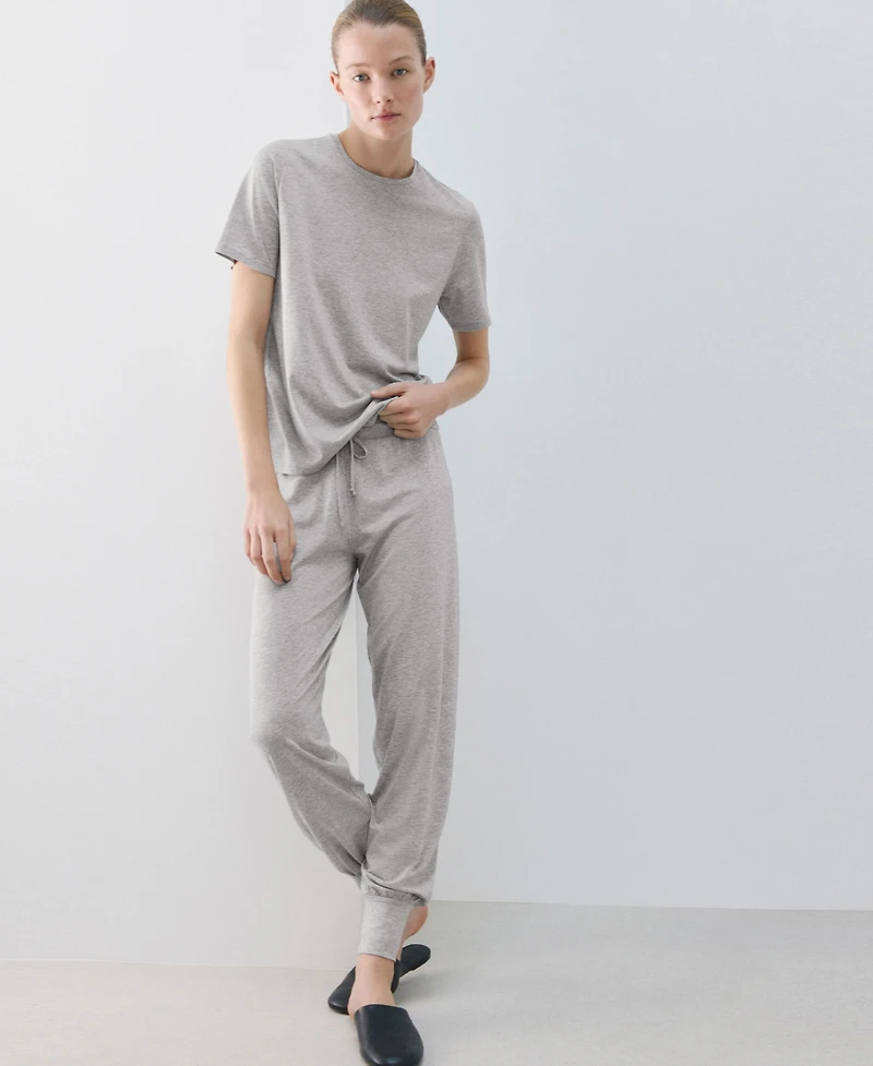 Mango Women's Lyocell Cotton Short-Sleeve T-Shirt
