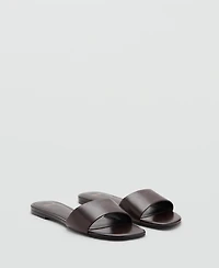 Mango Women's Flat Leather Sandals
