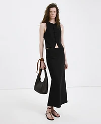 Mango Women's Linen Toggle Vest