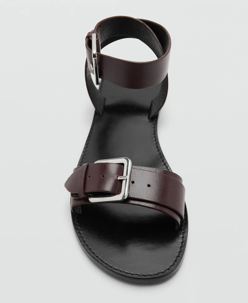 Mango Women's Buckle Leather Sandals