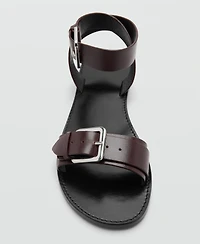 Mango Women's Buckle Leather Sandals