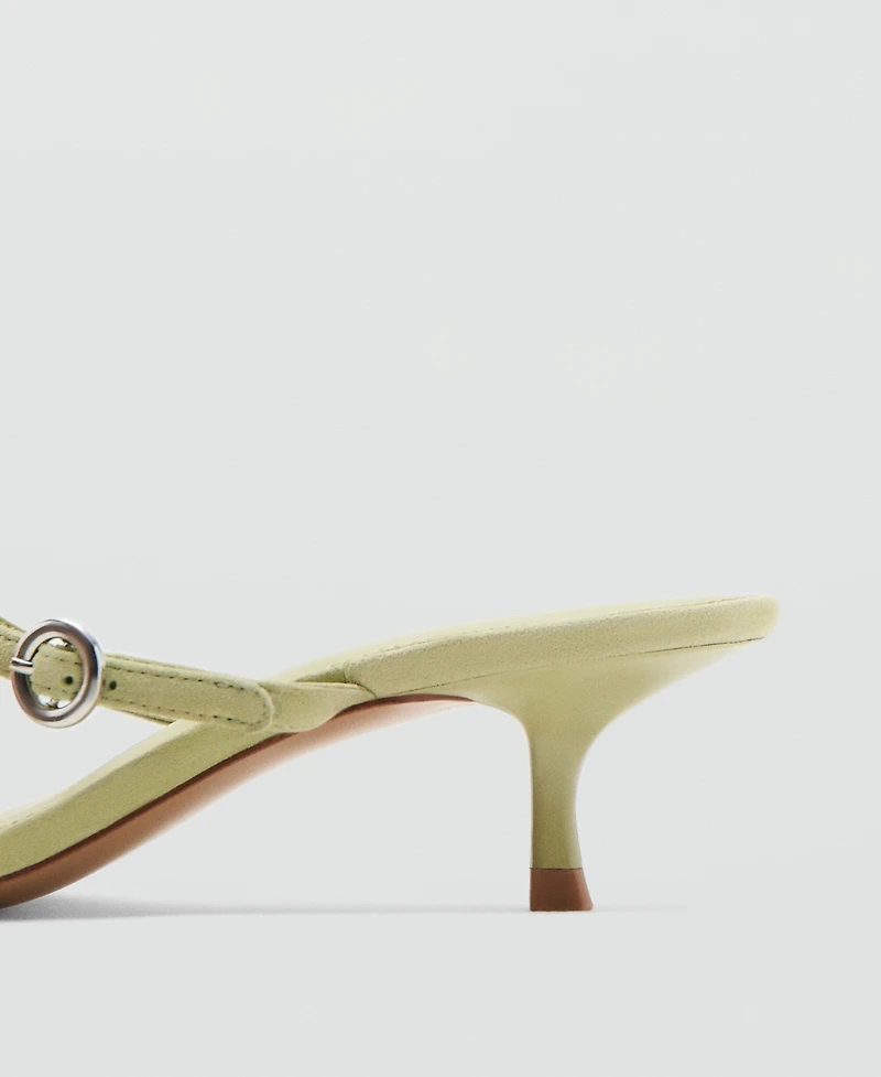 Mango Women's Kitten-Heel Leather Sandals