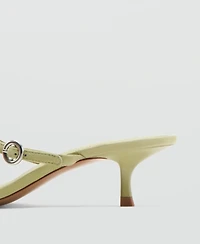 Mango Women's Kitten-Heel Leather Sandals